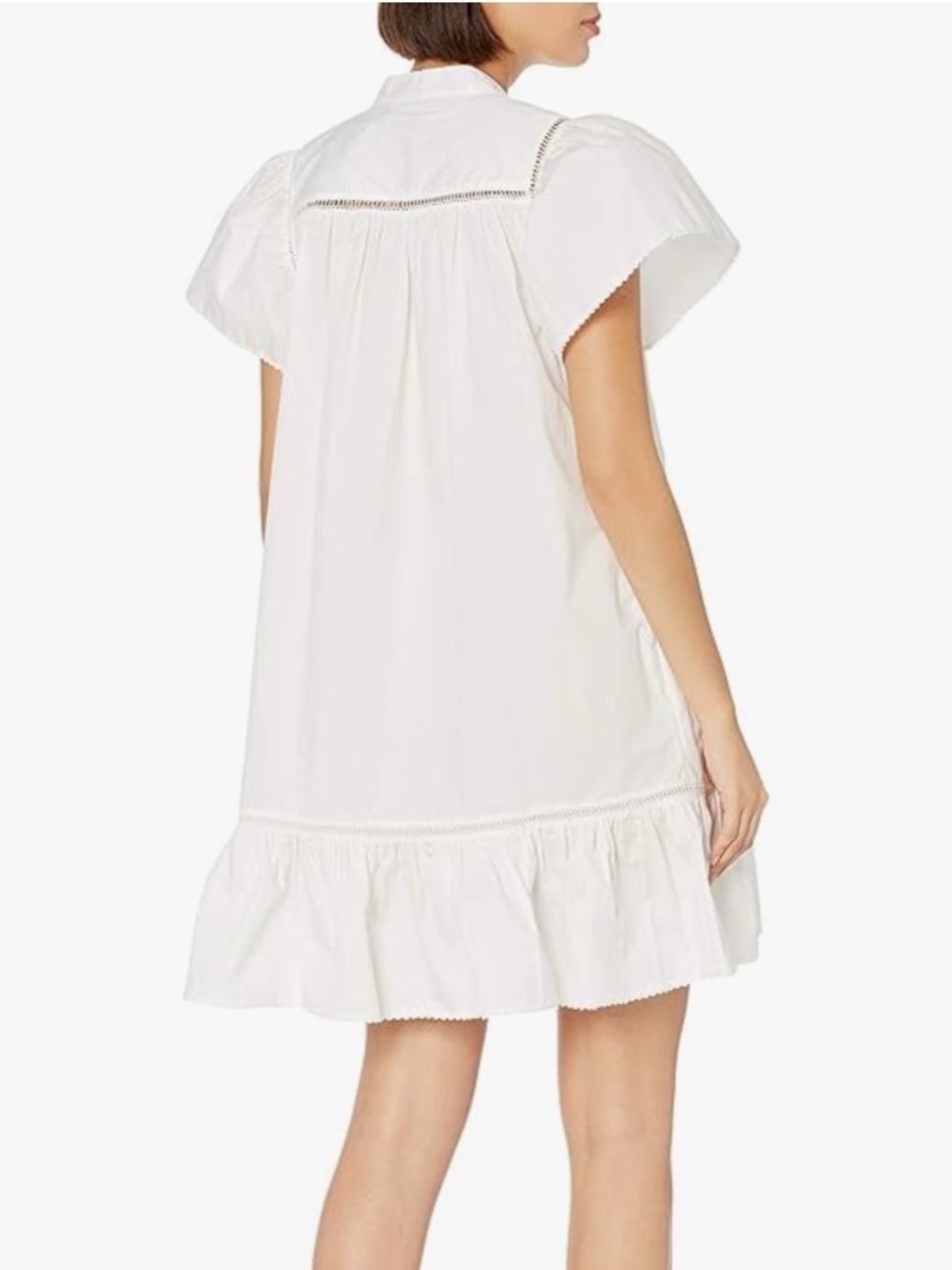 Rebecca Minkoff White Poplin Natalia Mini Dress Medium Coastal Cowgirl - Picture 7 of 9